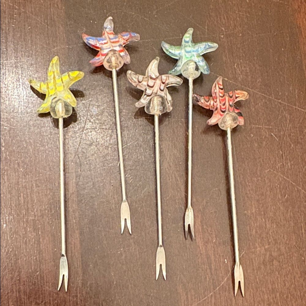 Vibrant Starfish Cocktail Appetizer Picks